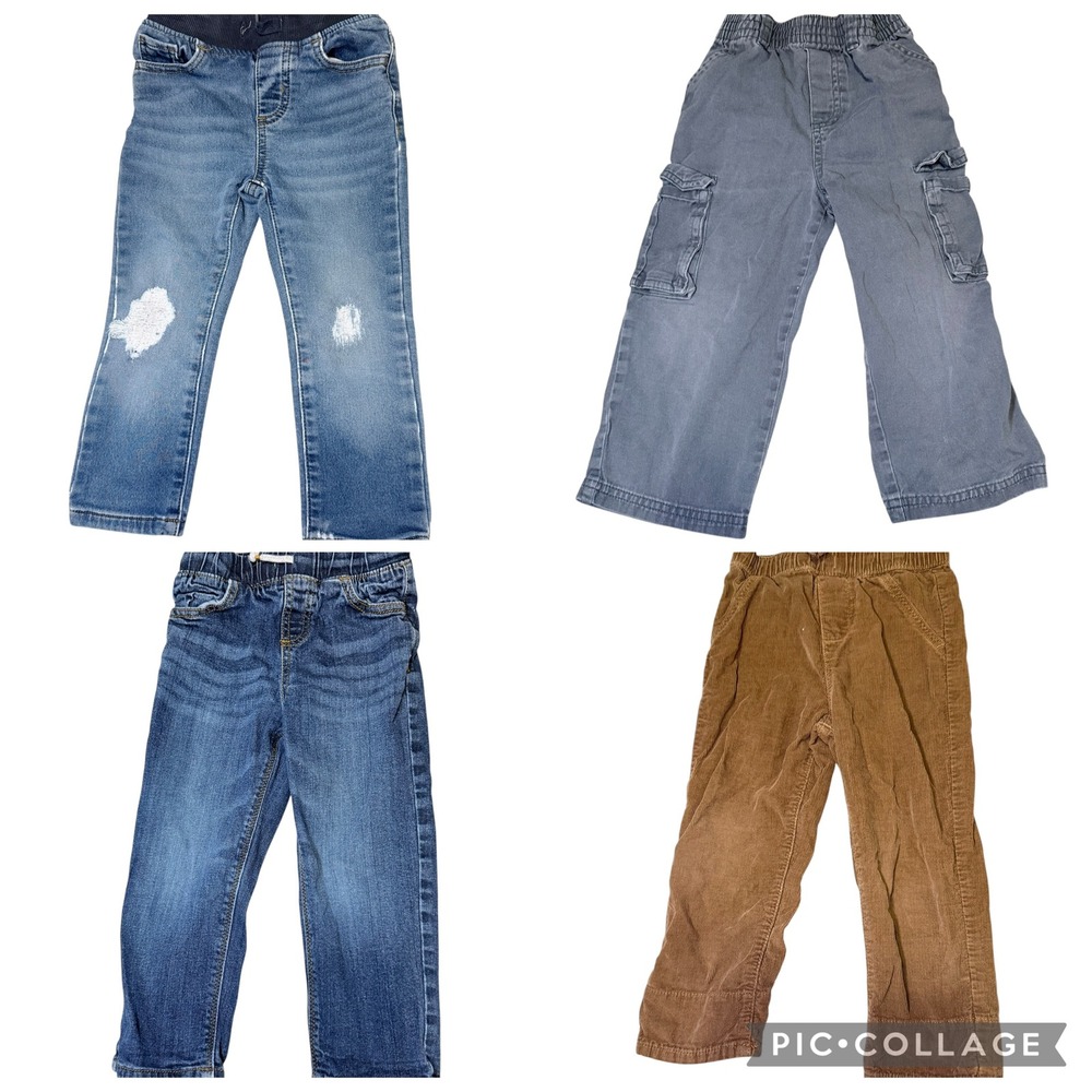 Wonder Nation Jumping Beans Kids 3T Pants Bundle Denim Cargo Corduroy 4pk Mixed